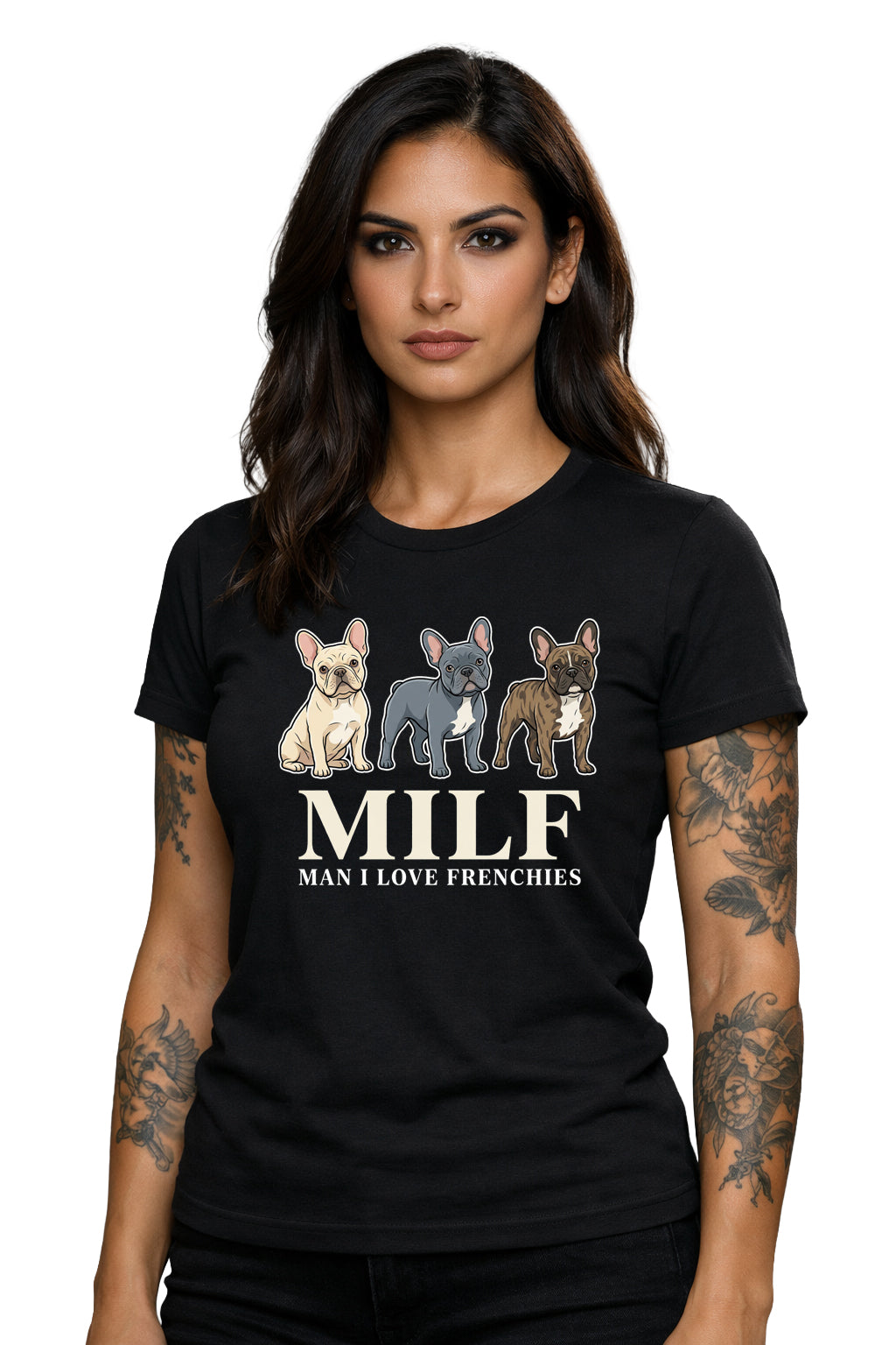 MILF — Man I Love Frenchies Tee | Bella Canvas 3001 | Direct-to-Garment Print