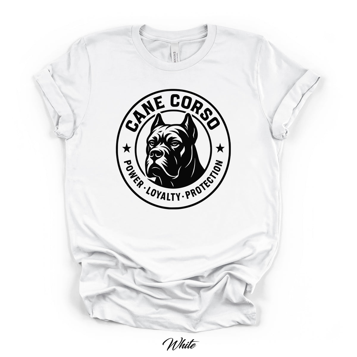 Cane Corso Power Loyalty Protection Tee | Bella Canvas 3001CVC | Direct-to-Garment Print
