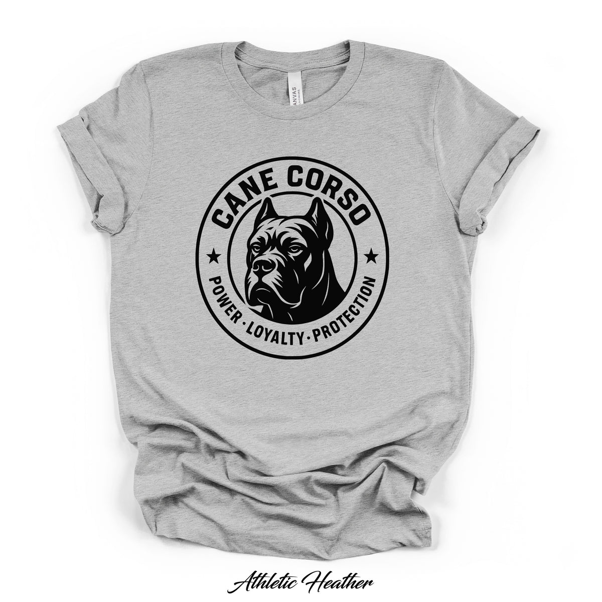 Cane Corso Power Loyalty Protection Tee | Bella Canvas 3001CVC | Direct-to-Garment Print