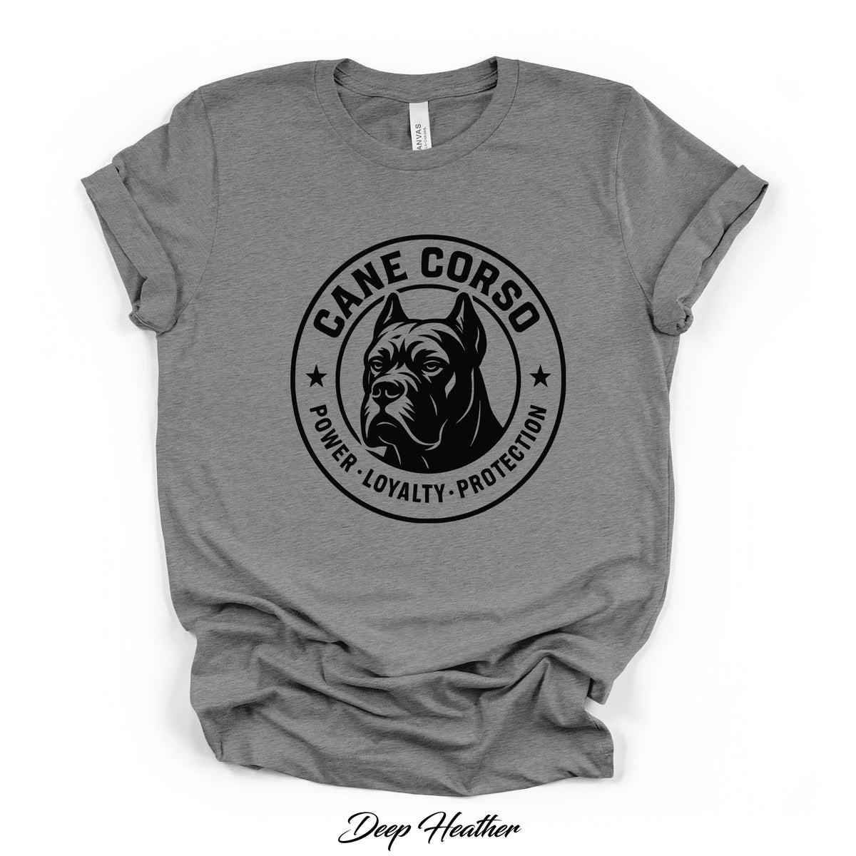 Cane Corso Power Loyalty Protection Tee | Bella Canvas 3001CVC | Direct-to-Garment Print