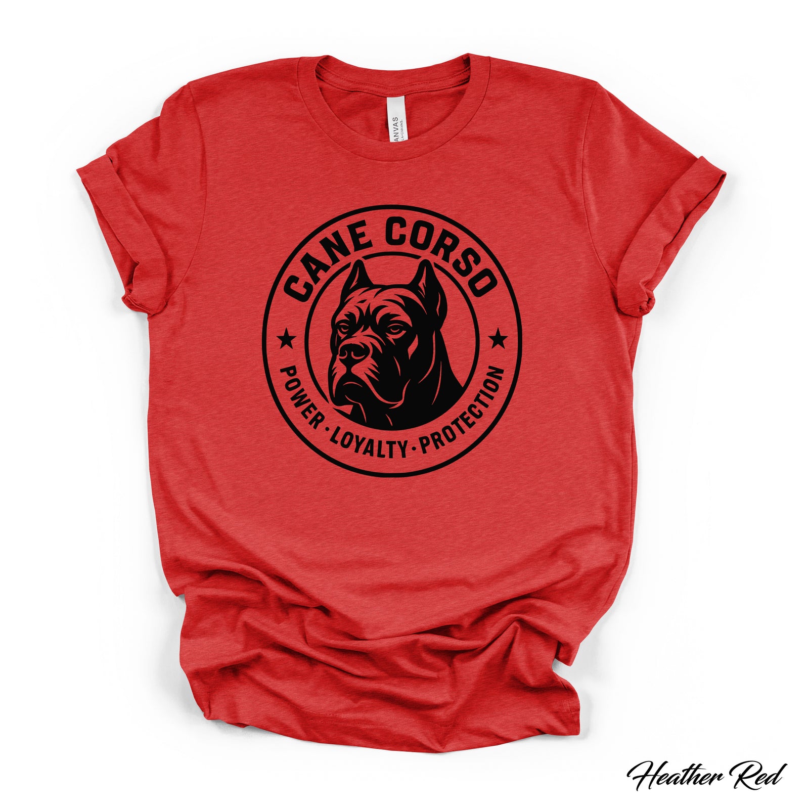 Cane Corso Power Loyalty Protection Tee | Bella Canvas 3001CVC | Direct-to-Garment Print