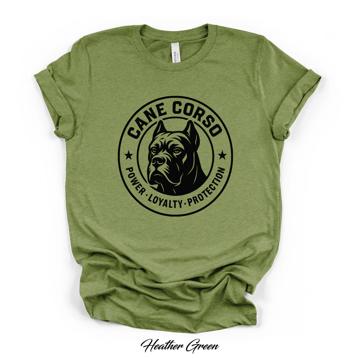 Cane Corso Power Loyalty Protection Tee | Bella Canvas 3001CVC | Direct-to-Garment Print