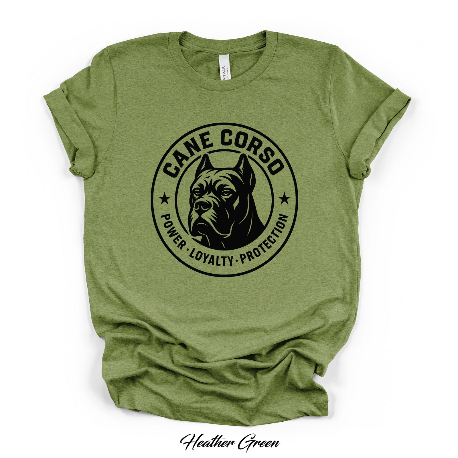 Cane Corso Power Loyalty Protection Tee | Bella Canvas 3001CVC | Direct-to-Garment Print