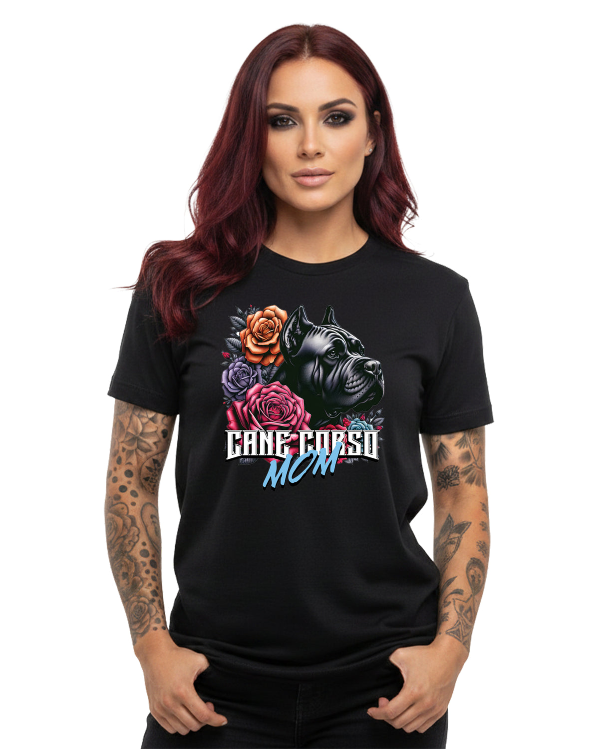 Cane Corso Mom Graphic Tee | Black | Direct-to-Garment Print | Bella Canvas 3001