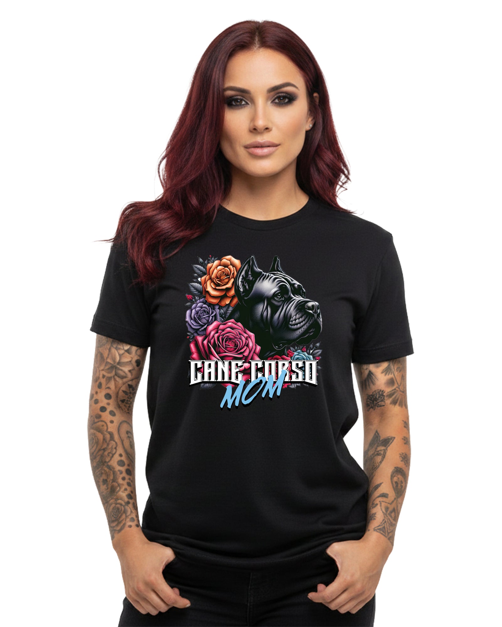 Cane Corso Mom Graphic Tee | Black | Direct-to-Garment Print | Bella Canvas 3001