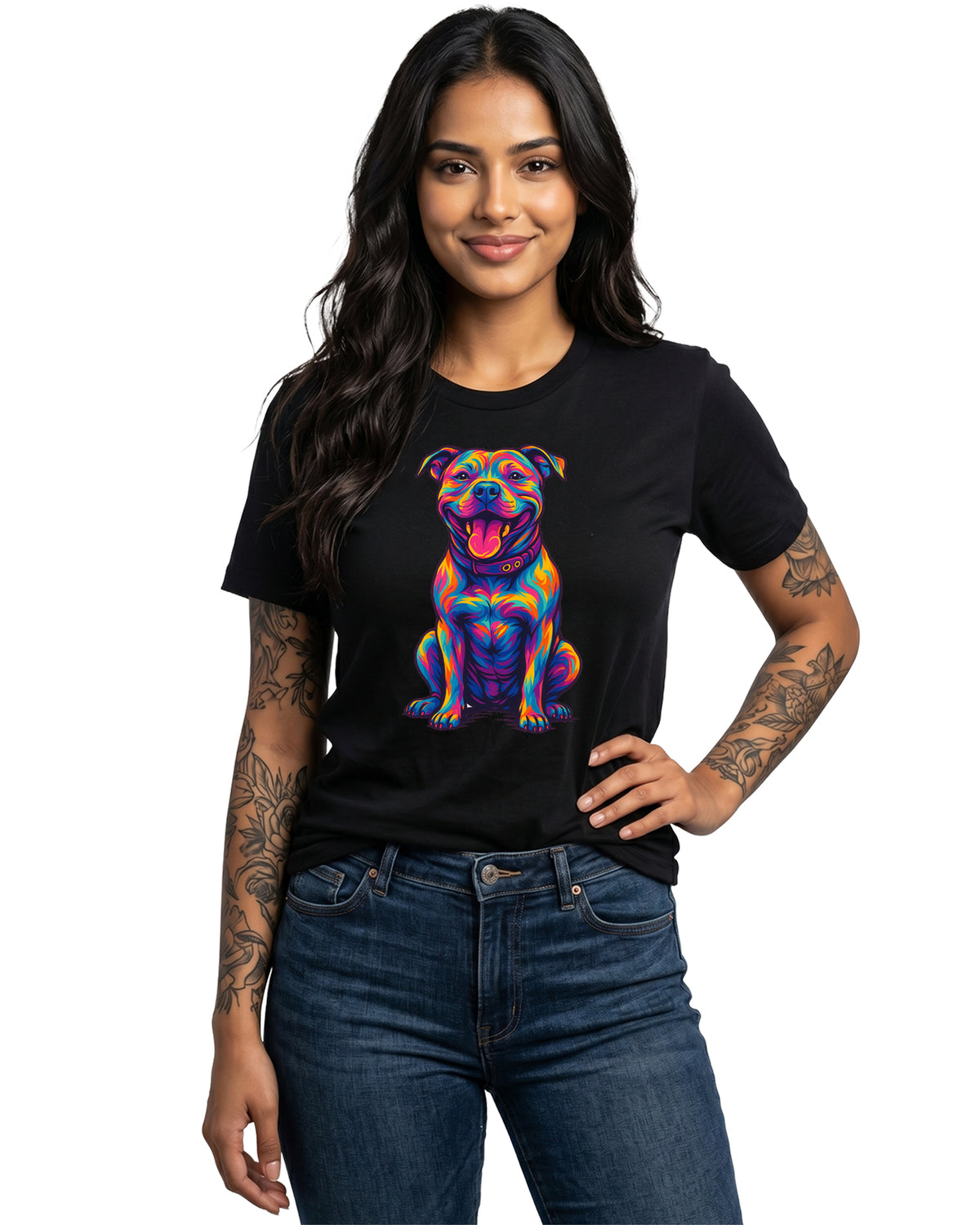 Neon Pop Art Pit Bull Graphic Tee | Kingdom Collars