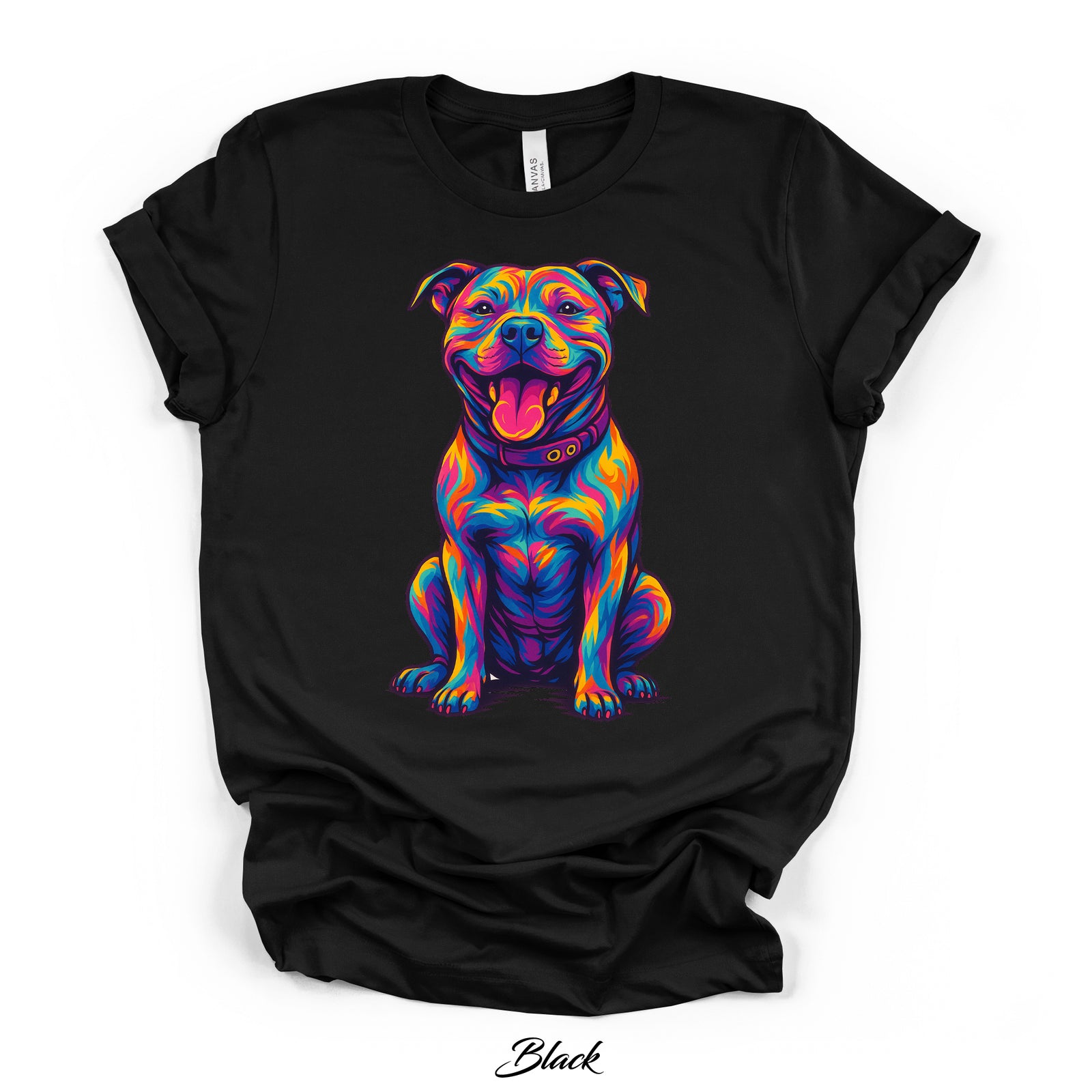 Neon Pop Art Pit Bull Graphic Tee | Kingdom Collars