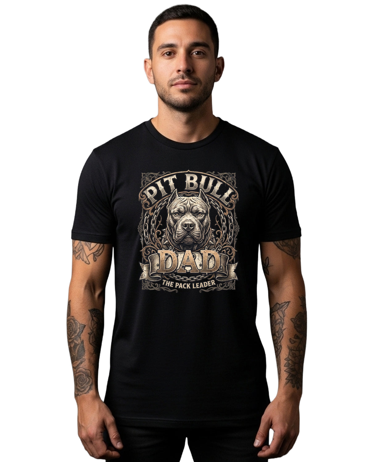Pit Bull Dad — The Pack Leader Graphic Tee | Black | Bella Canvas 3001