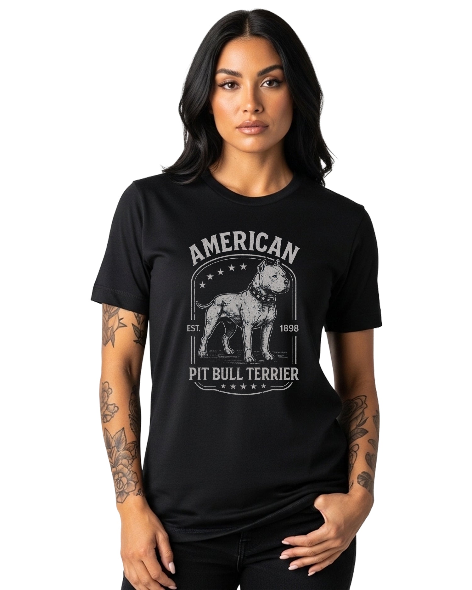 American Pit Bull Terrier Est. 1898 Vintage Graphic Tee | Black | Bella Canvas 3001