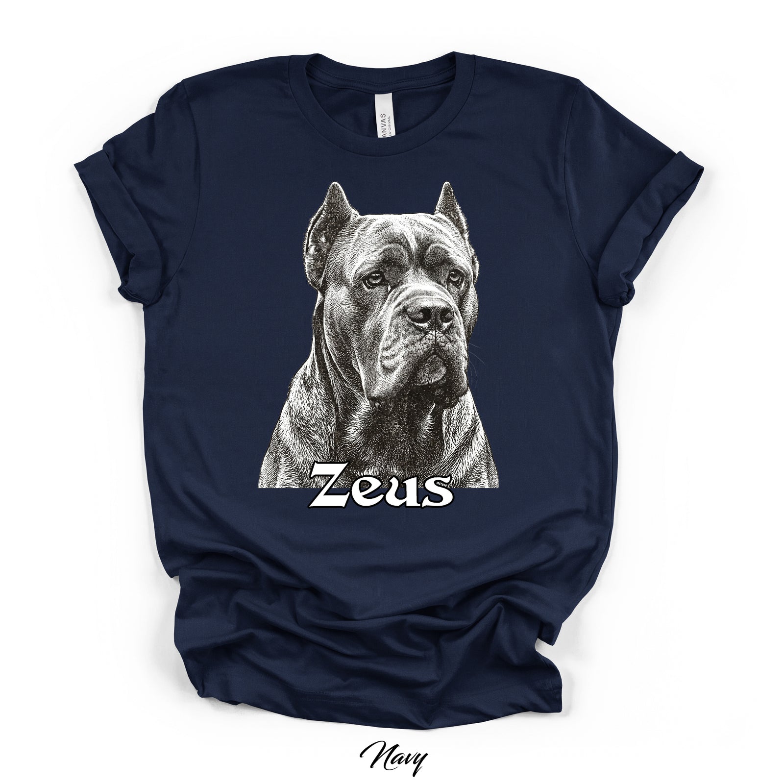 Custom Monochrome Dog Portrait Tee | Bella Canvas 3001 | DTG Print