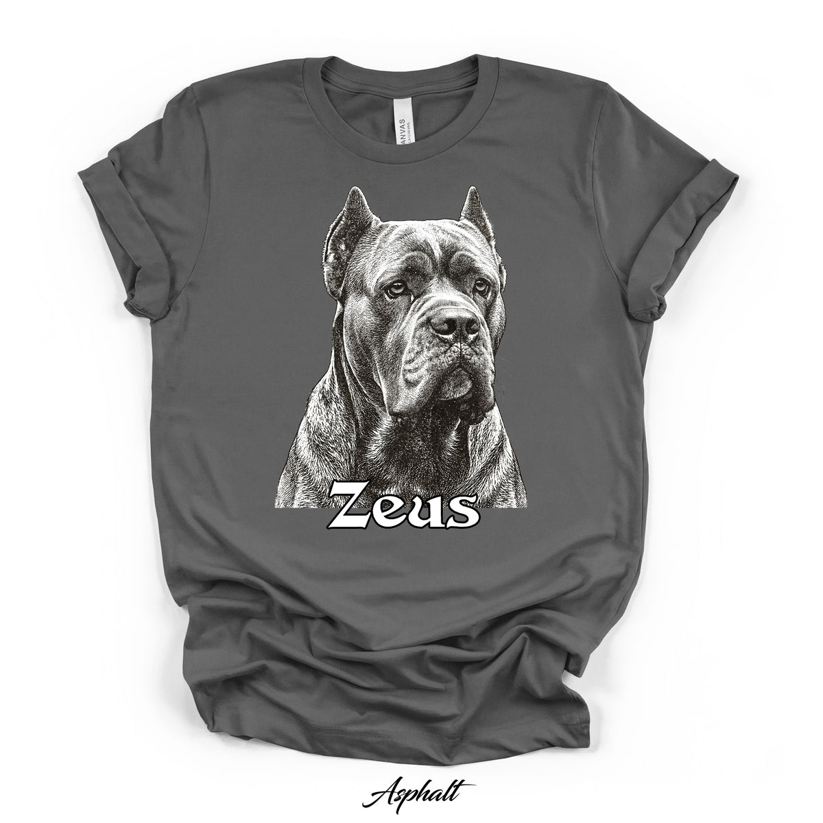 Custom Monochrome Dog Portrait Tee | Bella Canvas 3001 | DTG Print