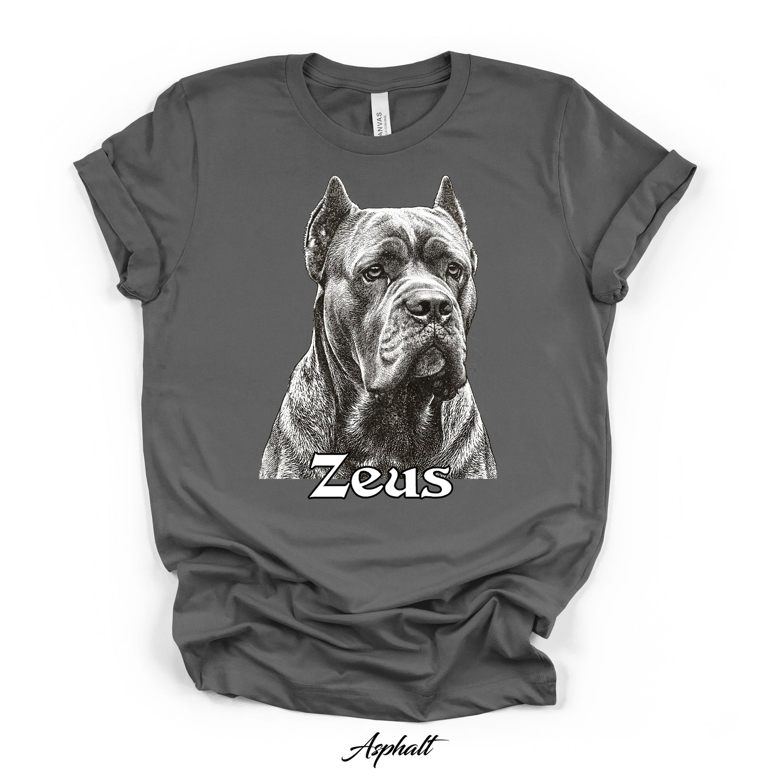 Custom Monochrome Dog Portrait Tee | Bella Canvas 3001 | DTG Print