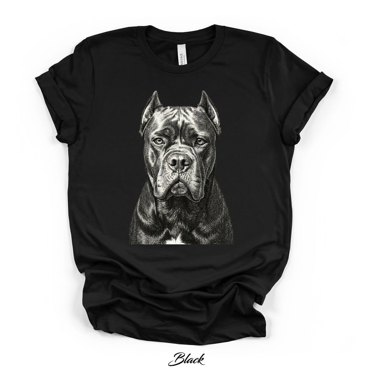 Custom Pen & Ink Dog Portrait Tee | Bella Canvas 3001 | DTG Print