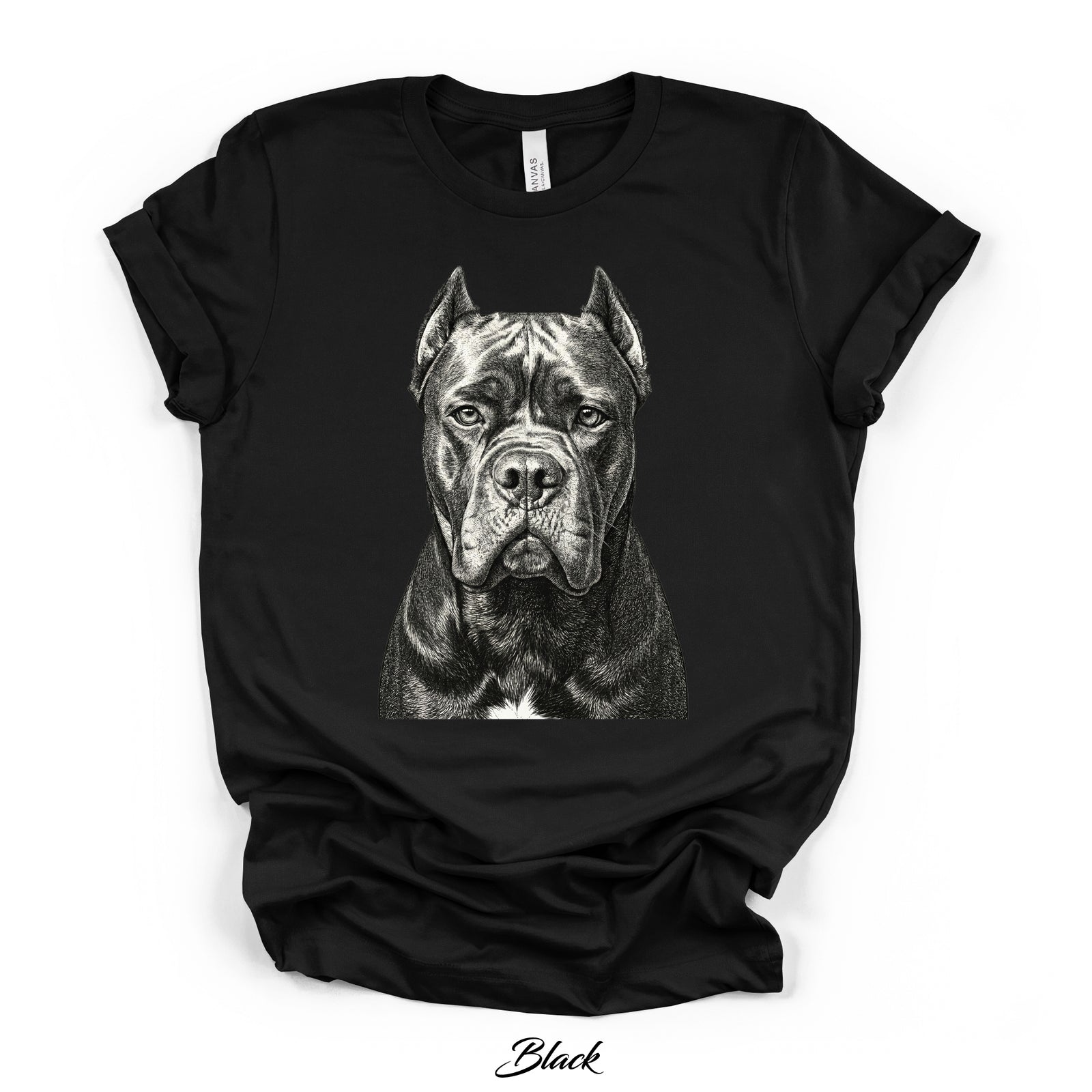 Custom Pen & Ink Dog Portrait Tee | Bella Canvas 3001 | DTG Print