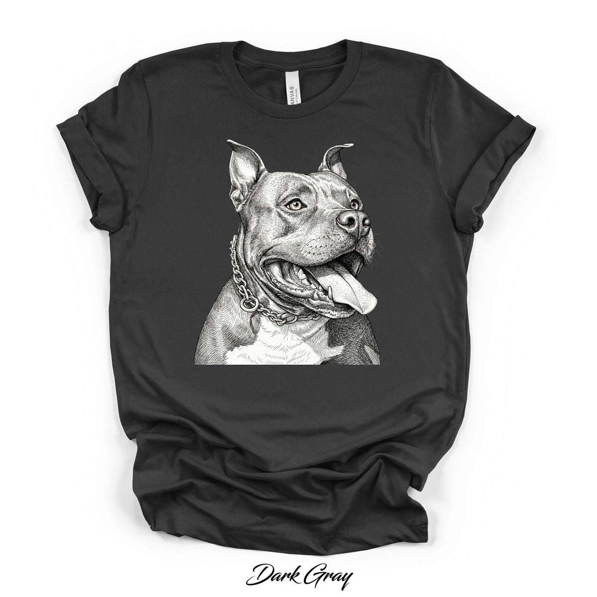 Custom Pen &amp; Ink Dog Portrait Tee | Bella Canvas 3001 | DTG Print