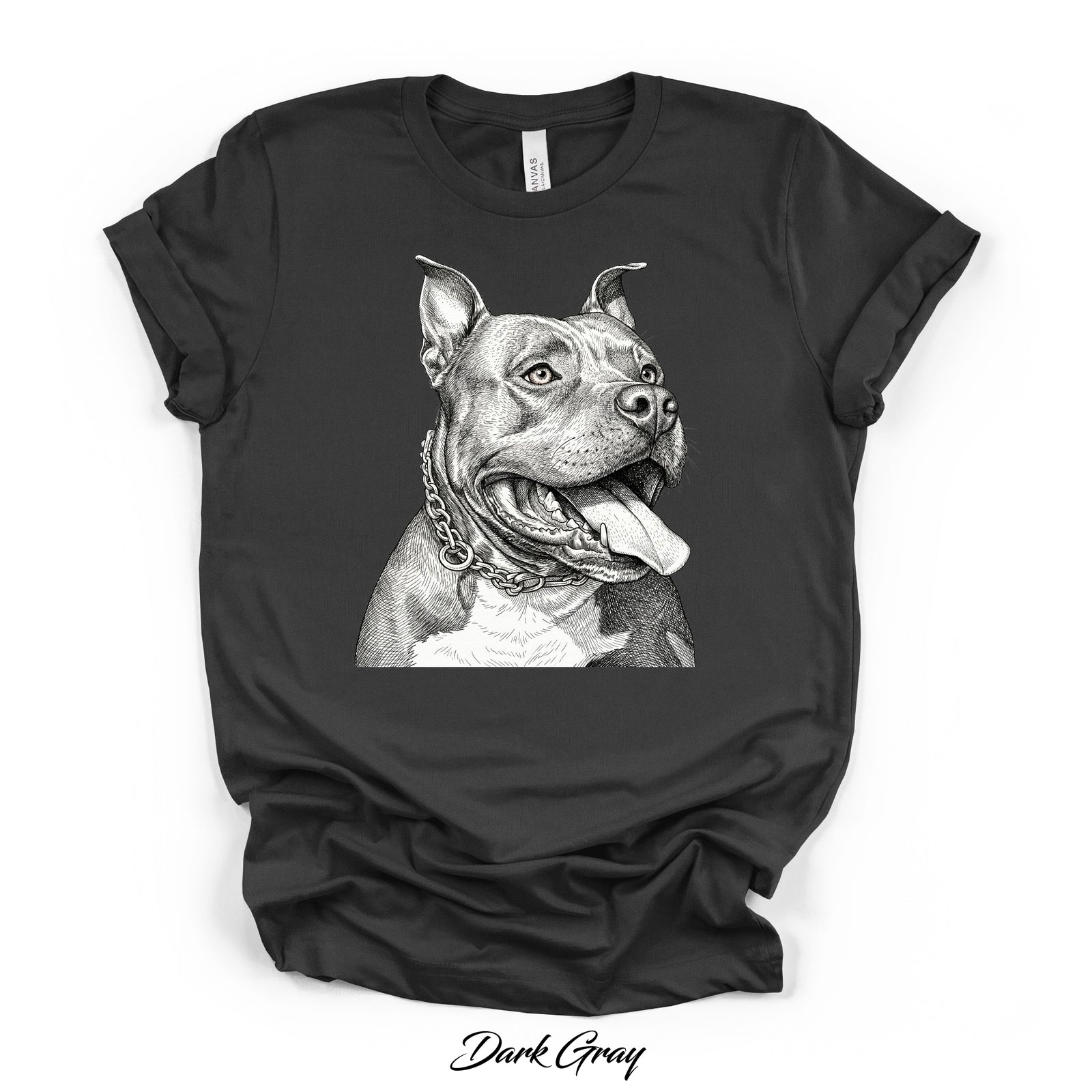 Custom Pen & Ink Dog Portrait Tee | Bella Canvas 3001 | DTG Print