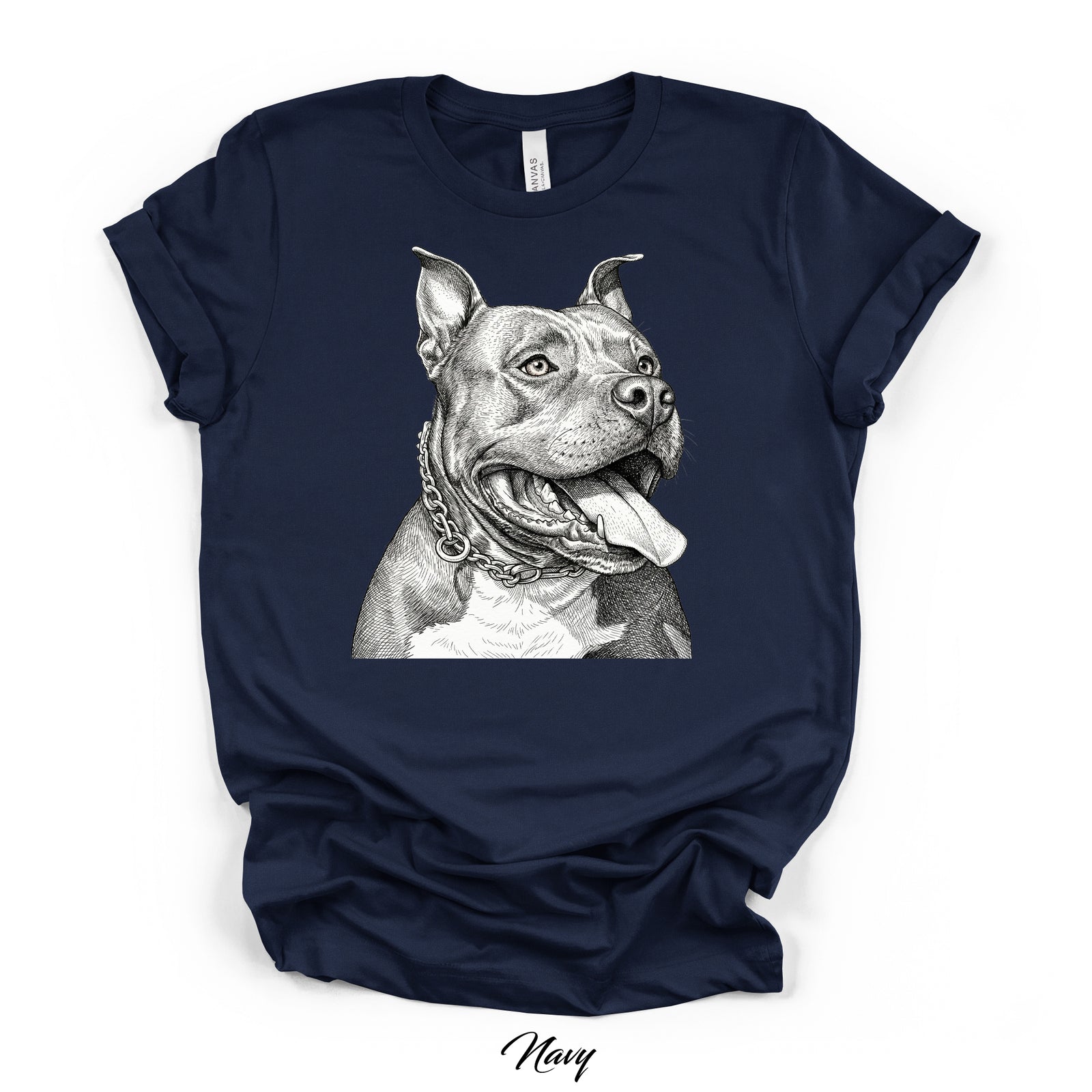 Custom Pen & Ink Dog Portrait Tee | Bella Canvas 3001 | DTG Print