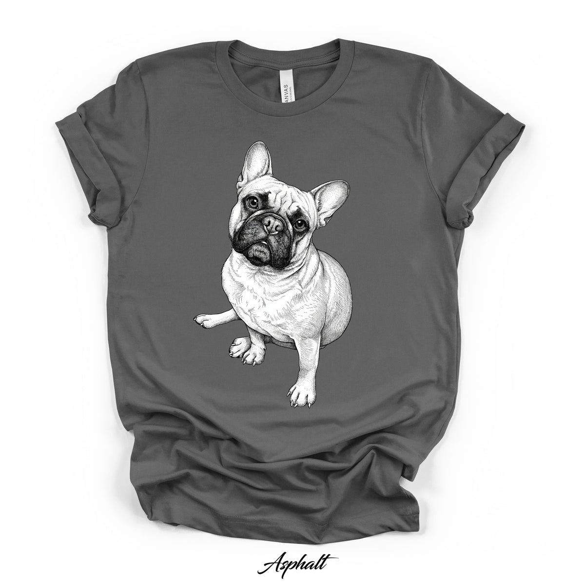 Custom Pen & Ink Dog Portrait Tee | Bella Canvas 3001 | DTG Print