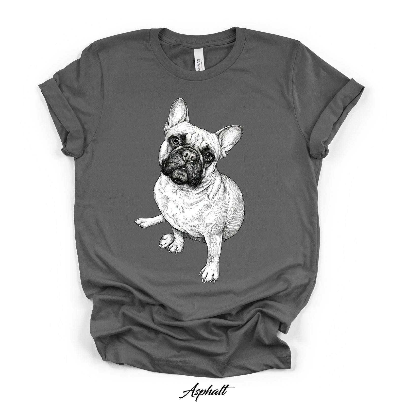 Custom Pen & Ink Dog Portrait Tee | Bella Canvas 3001 | DTG Print