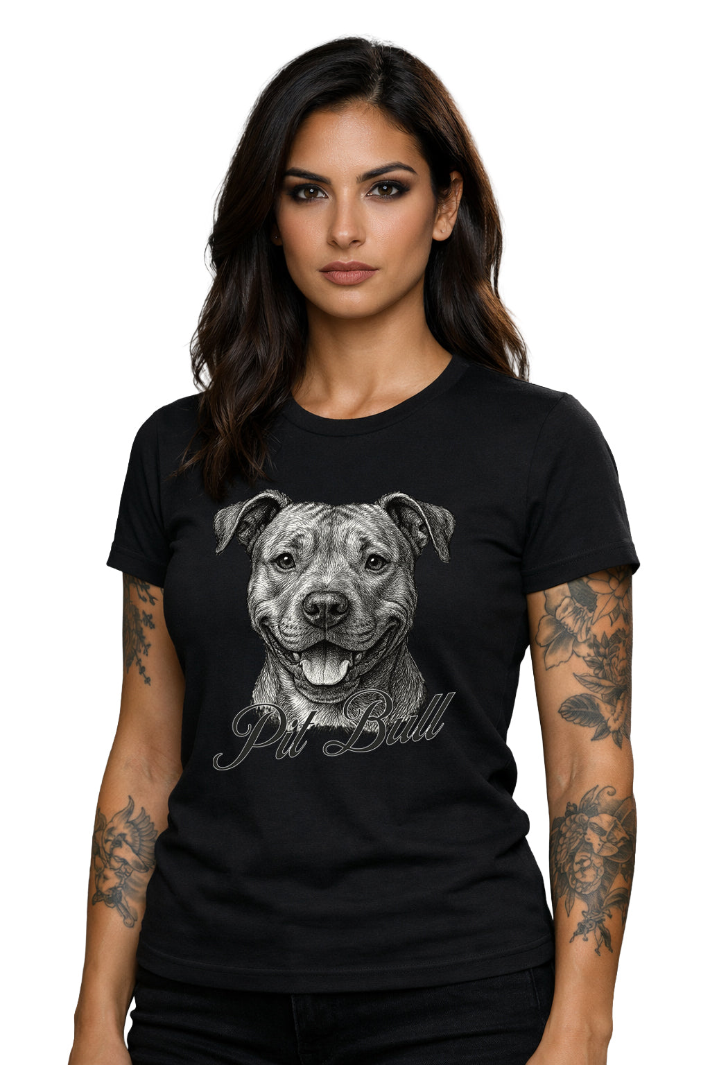 Pit Bull Ink Tee | Pen & Ink Portrait Dog T-Shirt