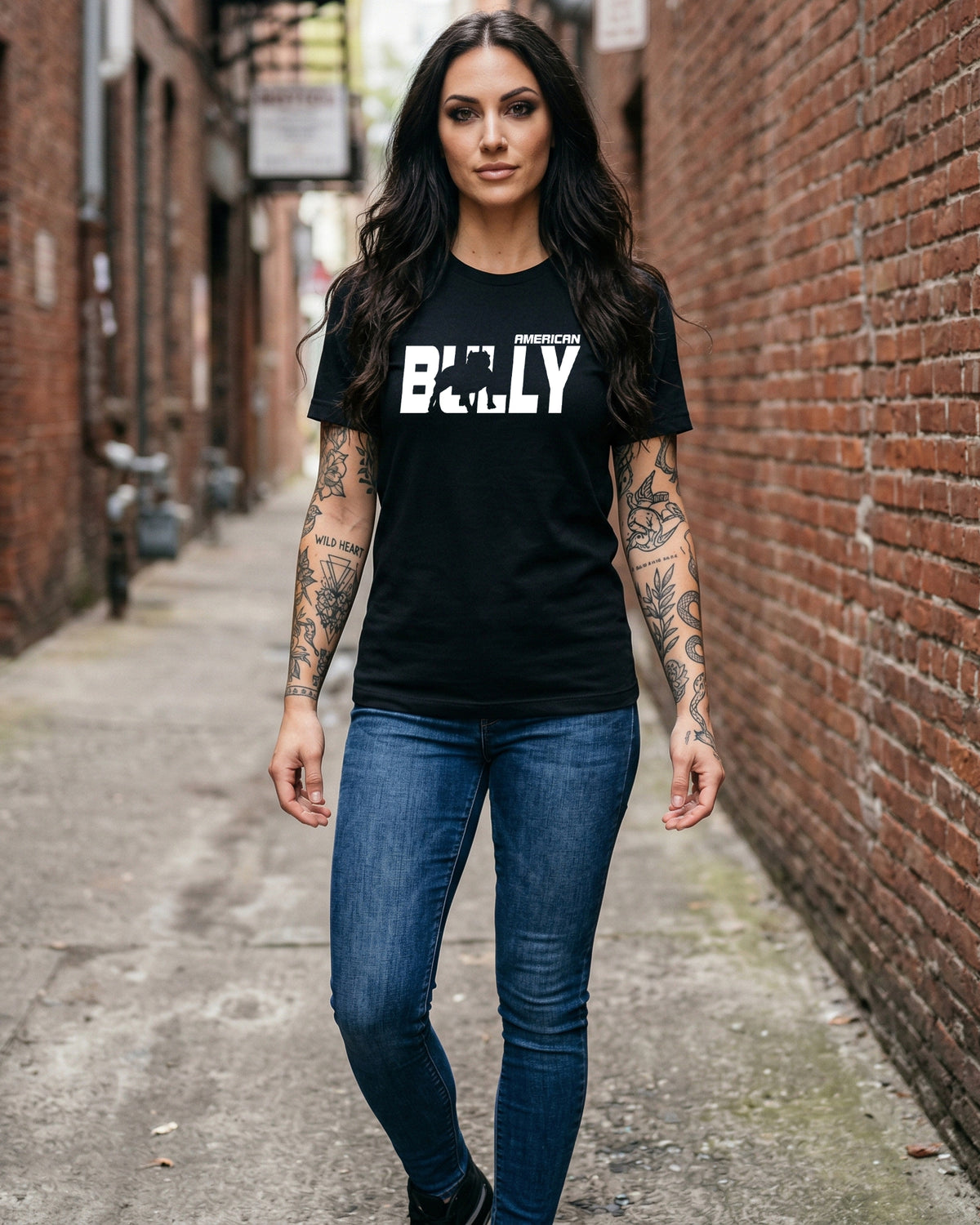 American Bully Silhouette Tee | Black | Direct-to-Garment Print