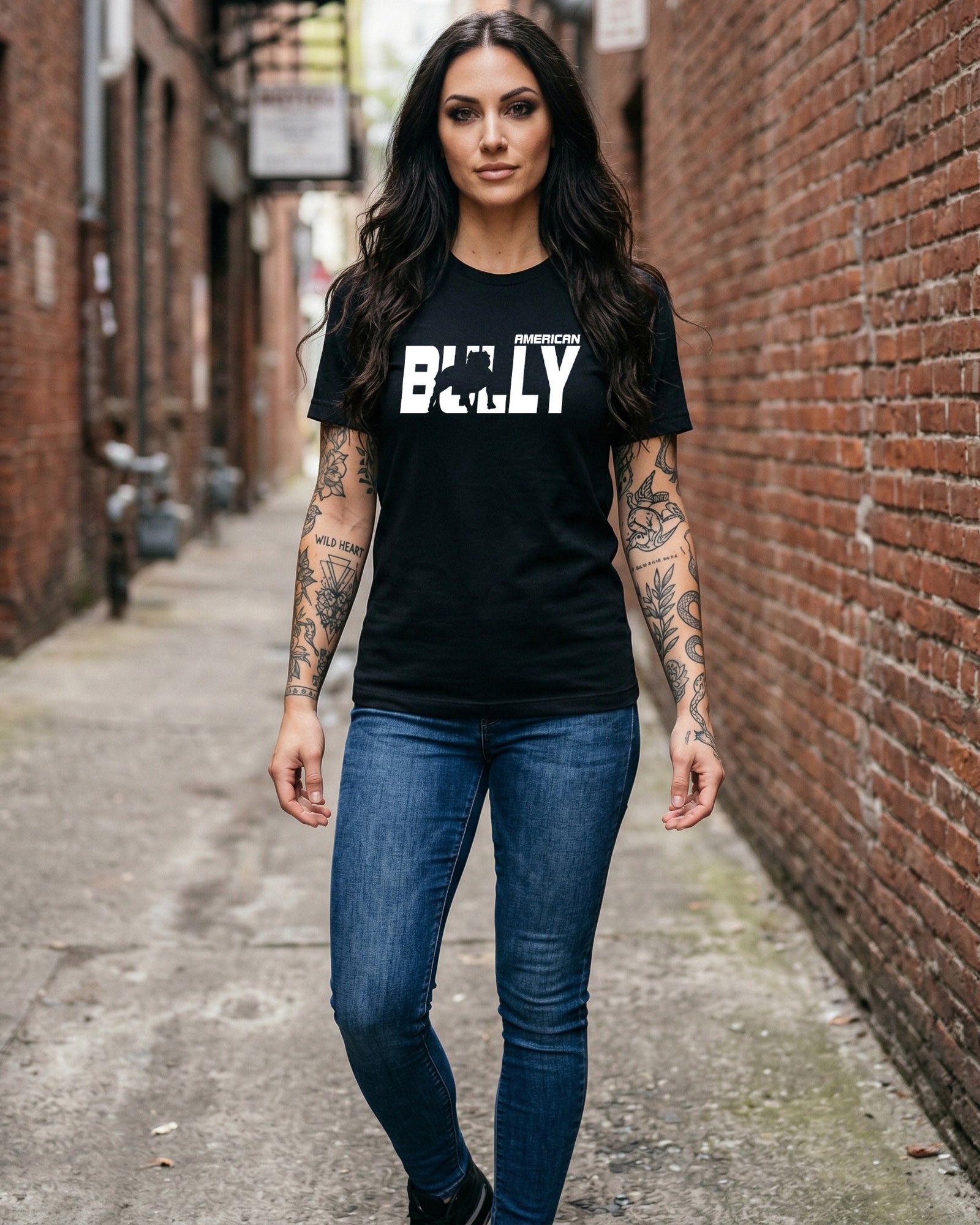 American Bully Silhouette Tee | Black | Direct-to-Garment Print