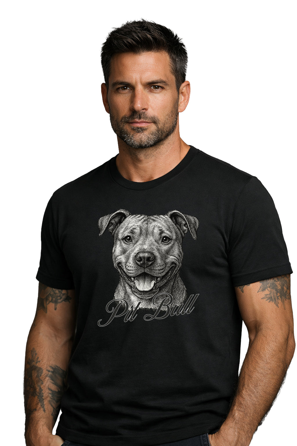 Pit Bull Ink Tee | Pen & Ink Portrait Dog T-Shirt