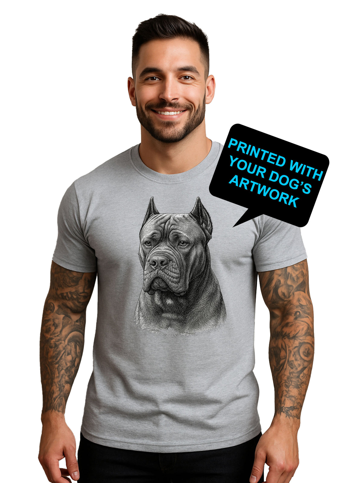 Custom Pen & Ink Dog Portrait T-Shirt | Personalized Pet Art Tee