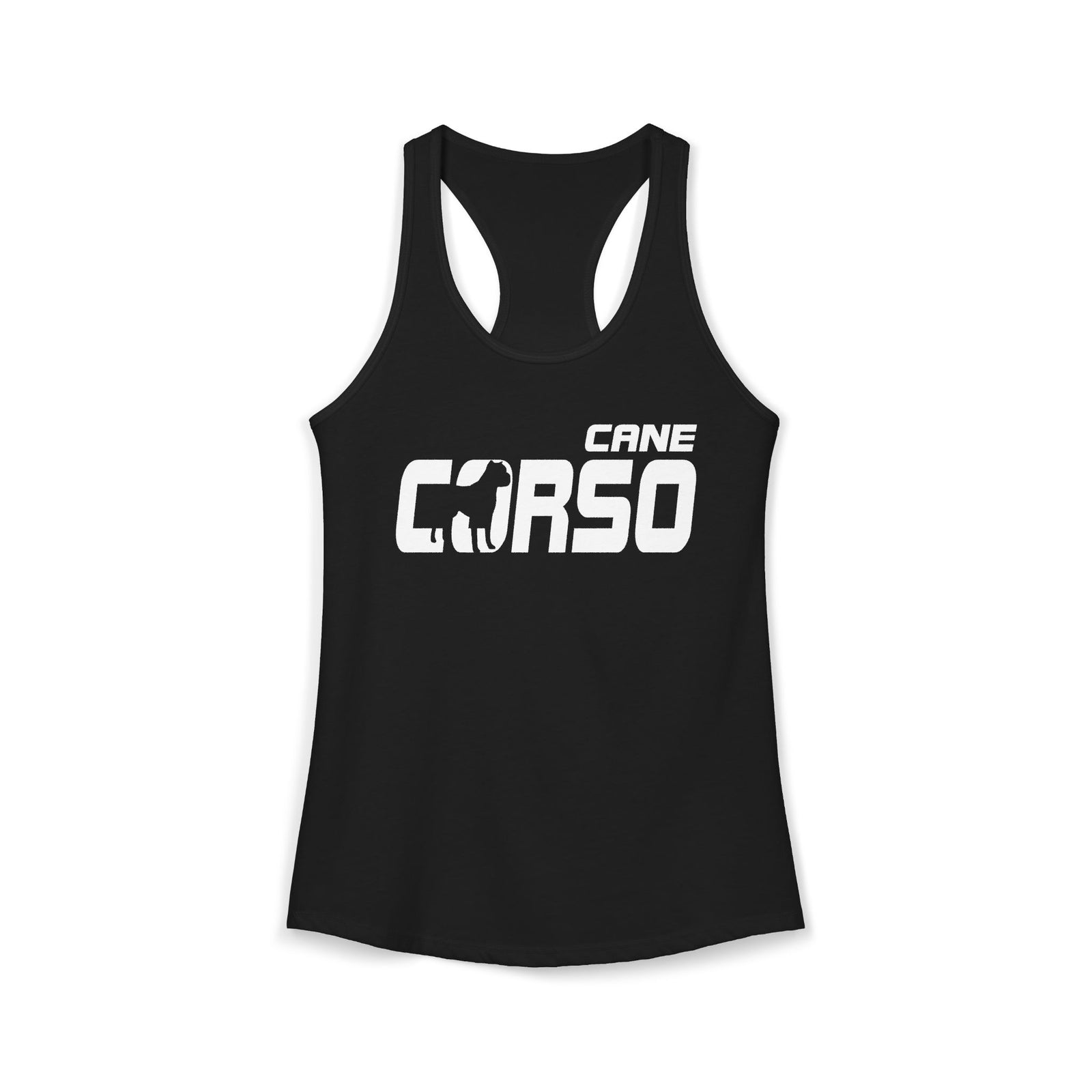 Cane Corso Silhouette Racerback Tank Top | Black | Next Level 1533