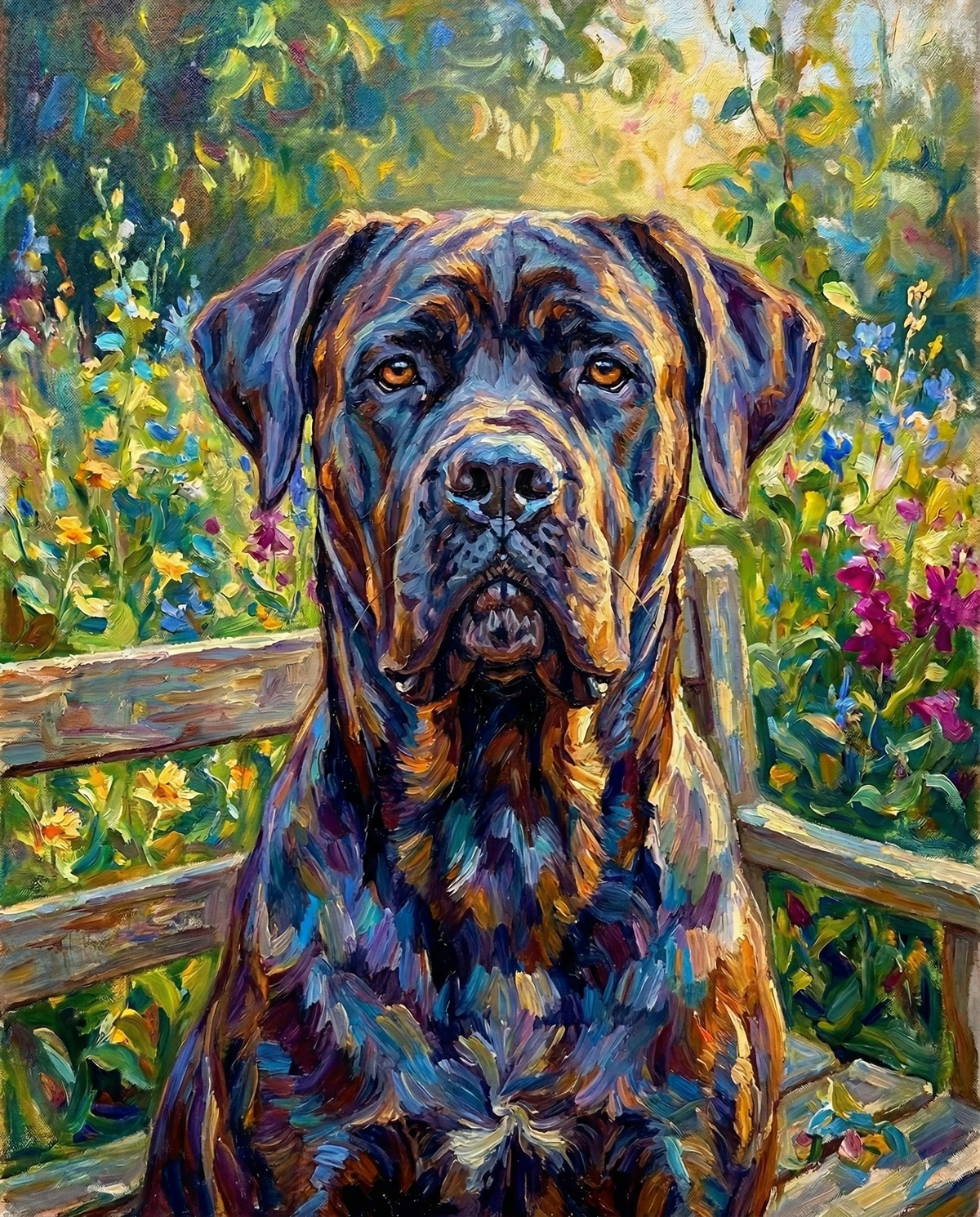 Custom Neo-Organic Impressionist Dog Portrait | Personalized Digital Pet Artwork