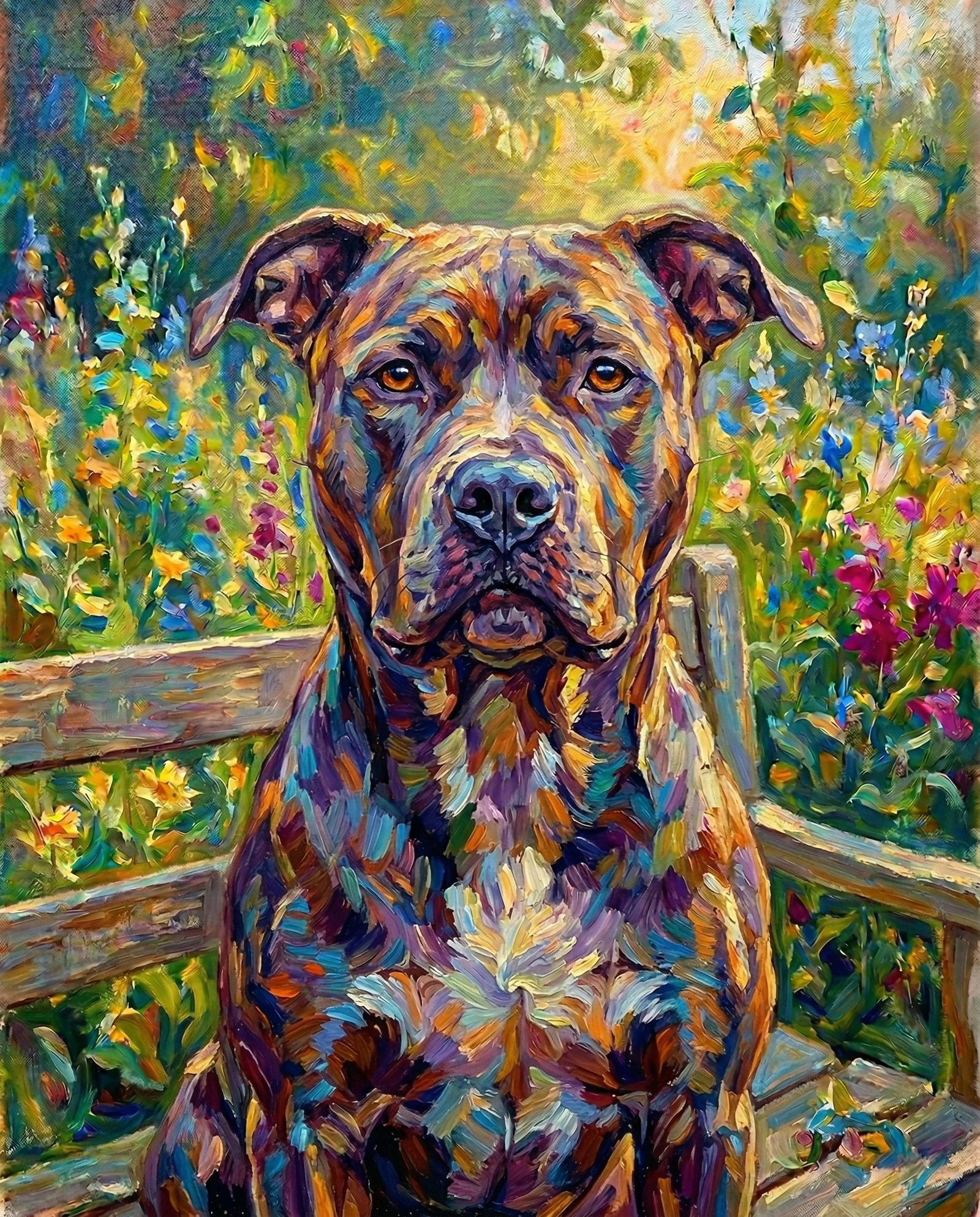 Custom Neo-Organic Impressionist Dog Portrait | Personalized Digital Pet Artwork