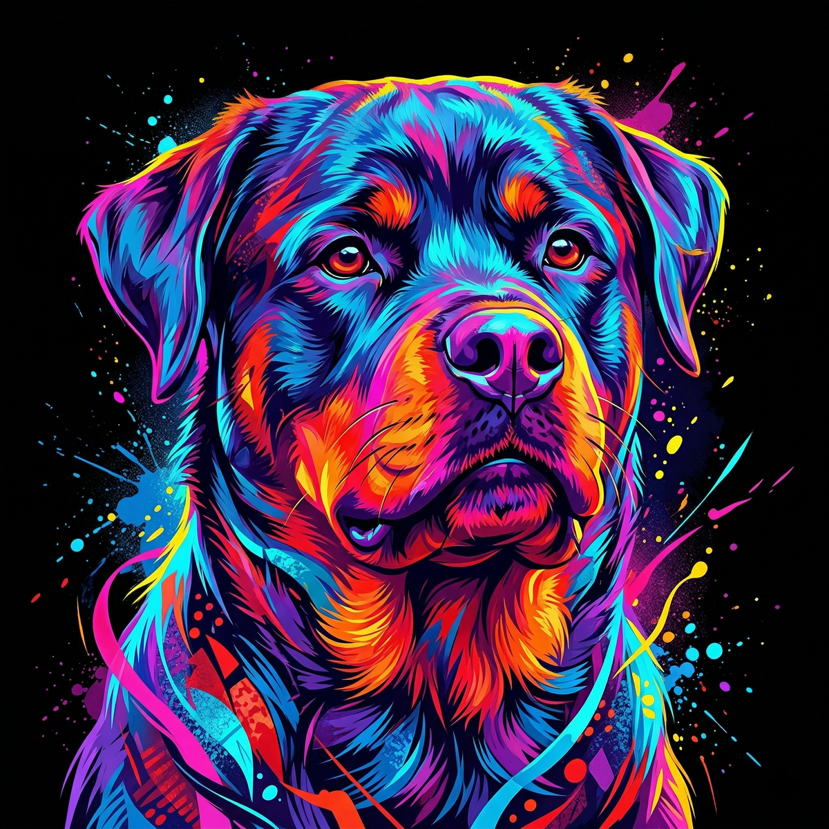 Custom Neon Pop Art Dog Portrait | Personalized Digital Pet Artwork