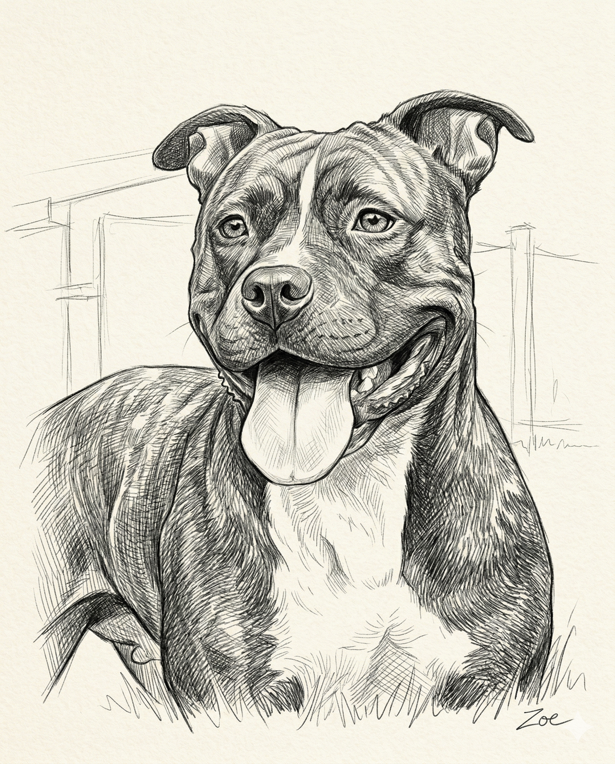 Custom Graphite Pencil Dog Portrait | Personalized Digital Pet Artwork