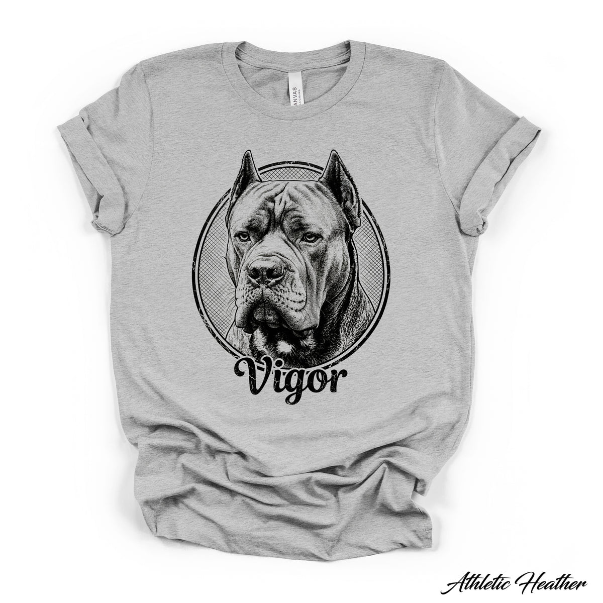 Custom Dog Portrait T-Shirt — Personalized Vintage Engraved Pet Tee