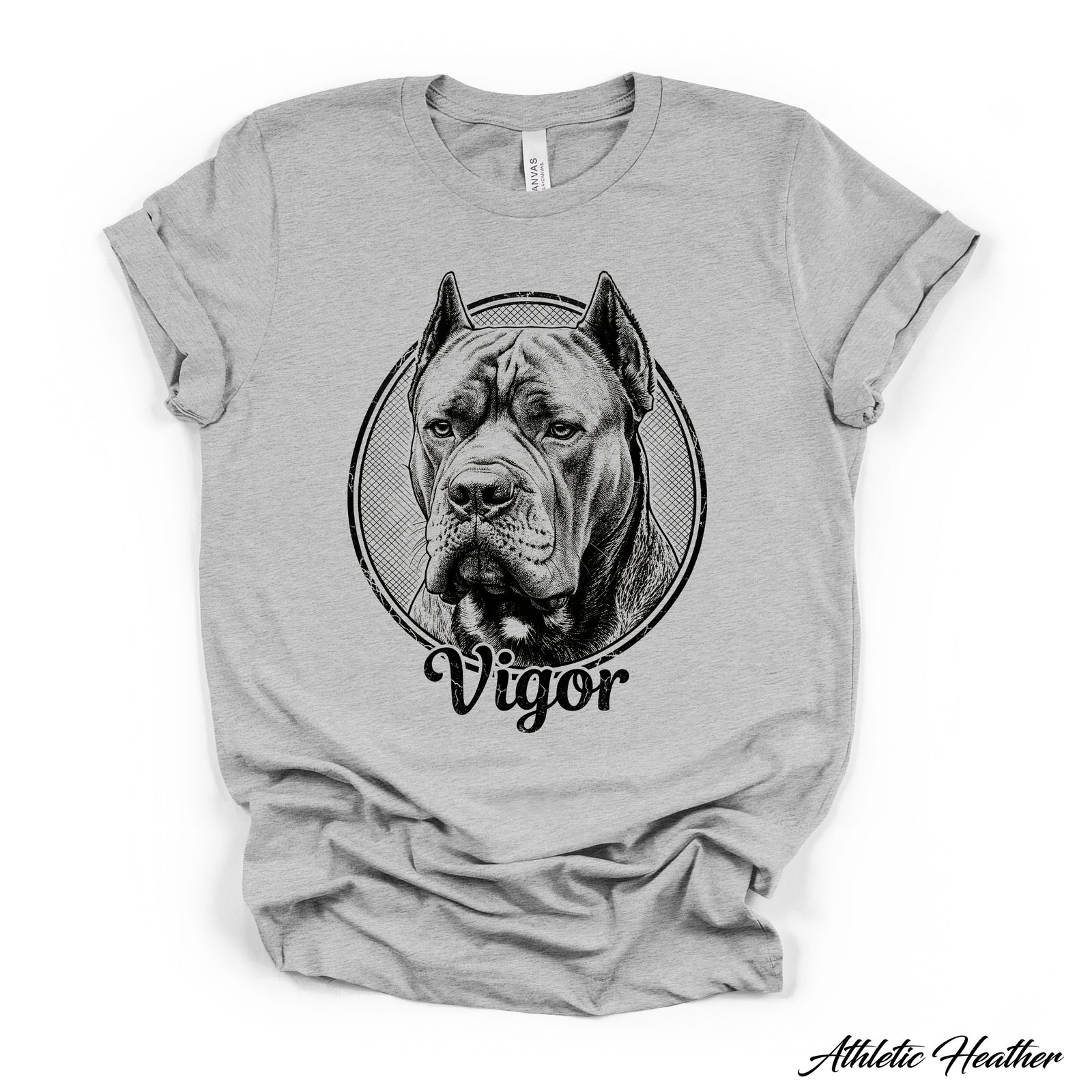 Custom Dog Portrait T-Shirt — Personalized Vintage Engraved Pet Tee