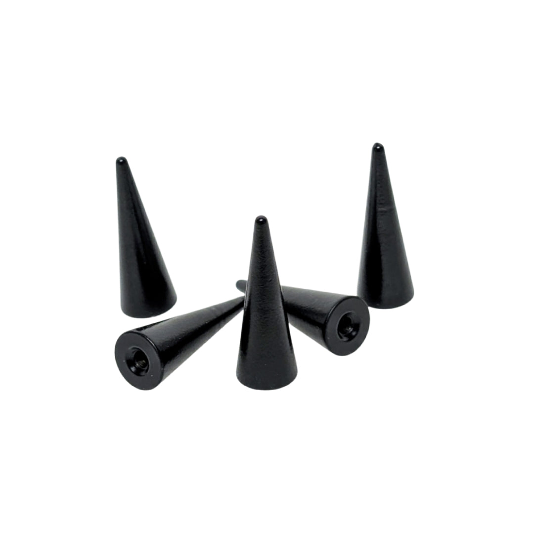 Black Plated Brass Cone Spikes | 1" Screwback