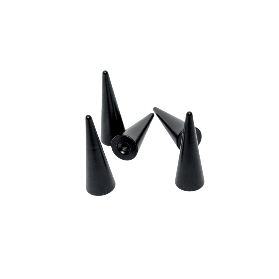 Black Plated Brass Cone Spikes | 1" Screwback