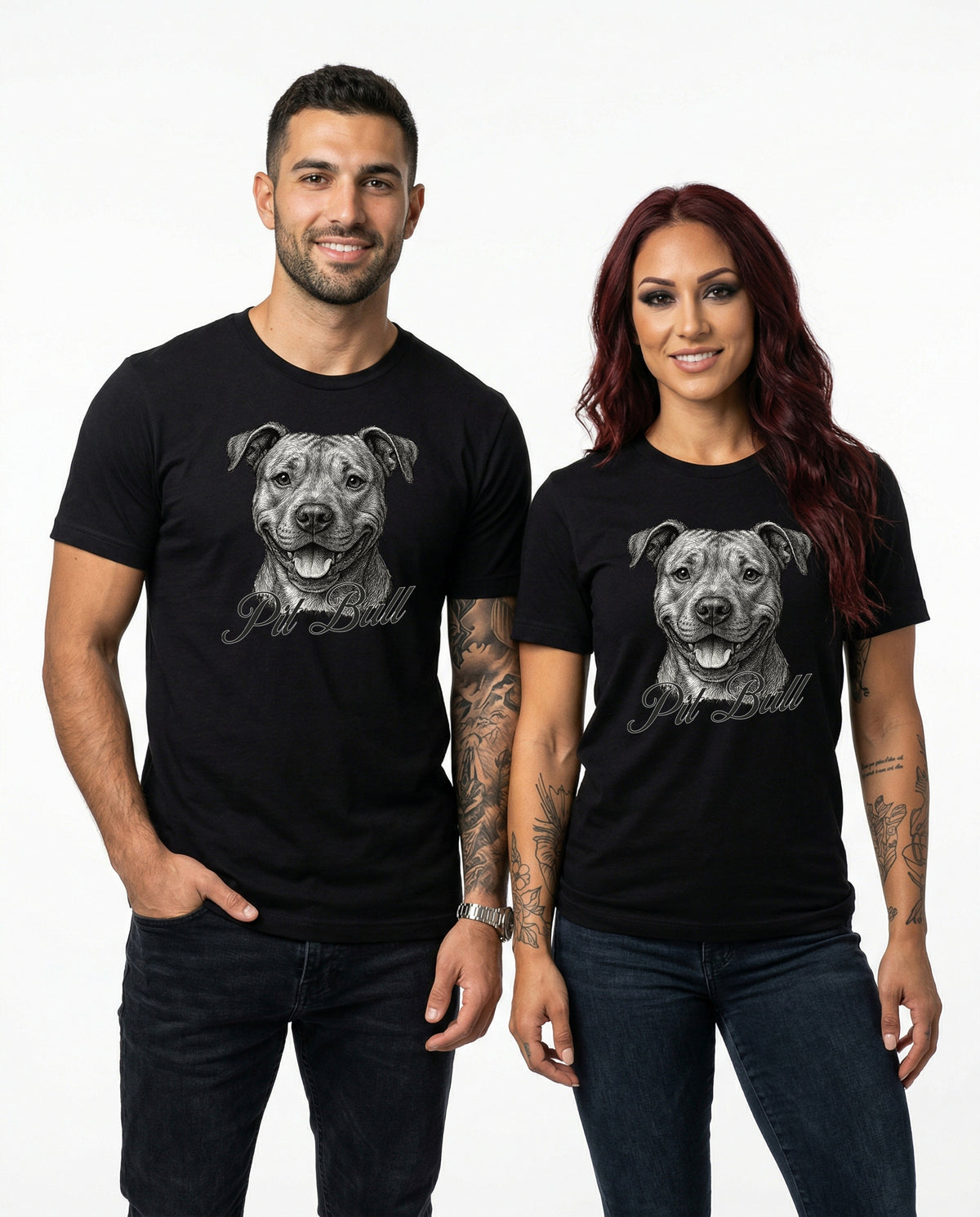 Pit Bull Ink Tee | Pen &amp; Ink Portrait Dog T-Shirt