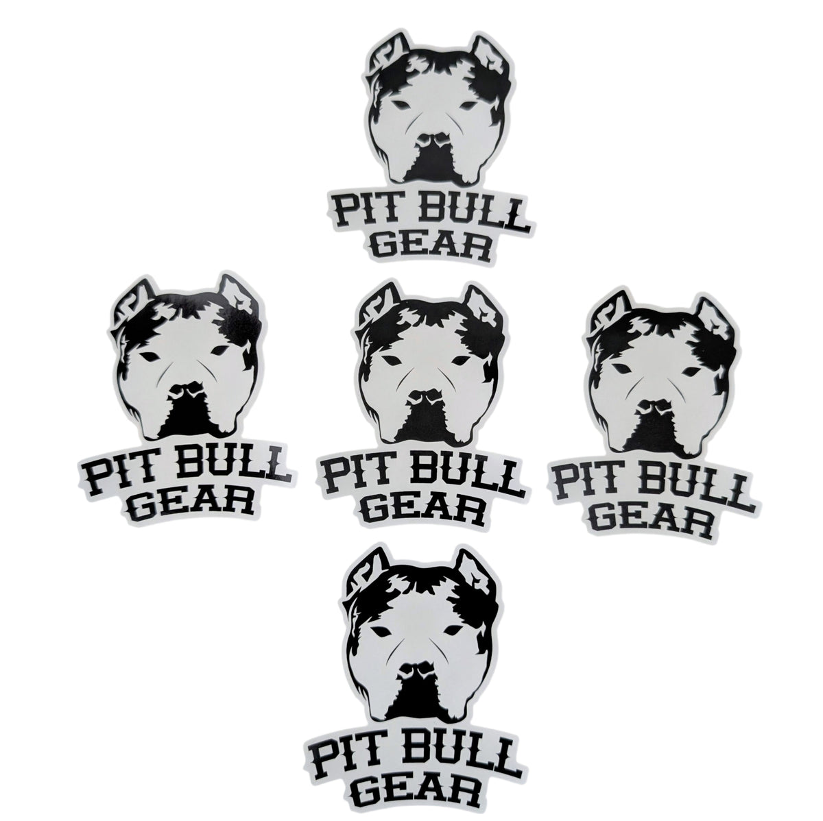 Pit Bull Gear Sticker Pack – 5 Die Cut 3" Stickers