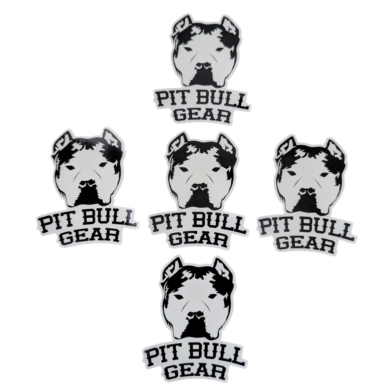 Pit Bull Gear Sticker Pack – 5 Die Cut 3" Stickers