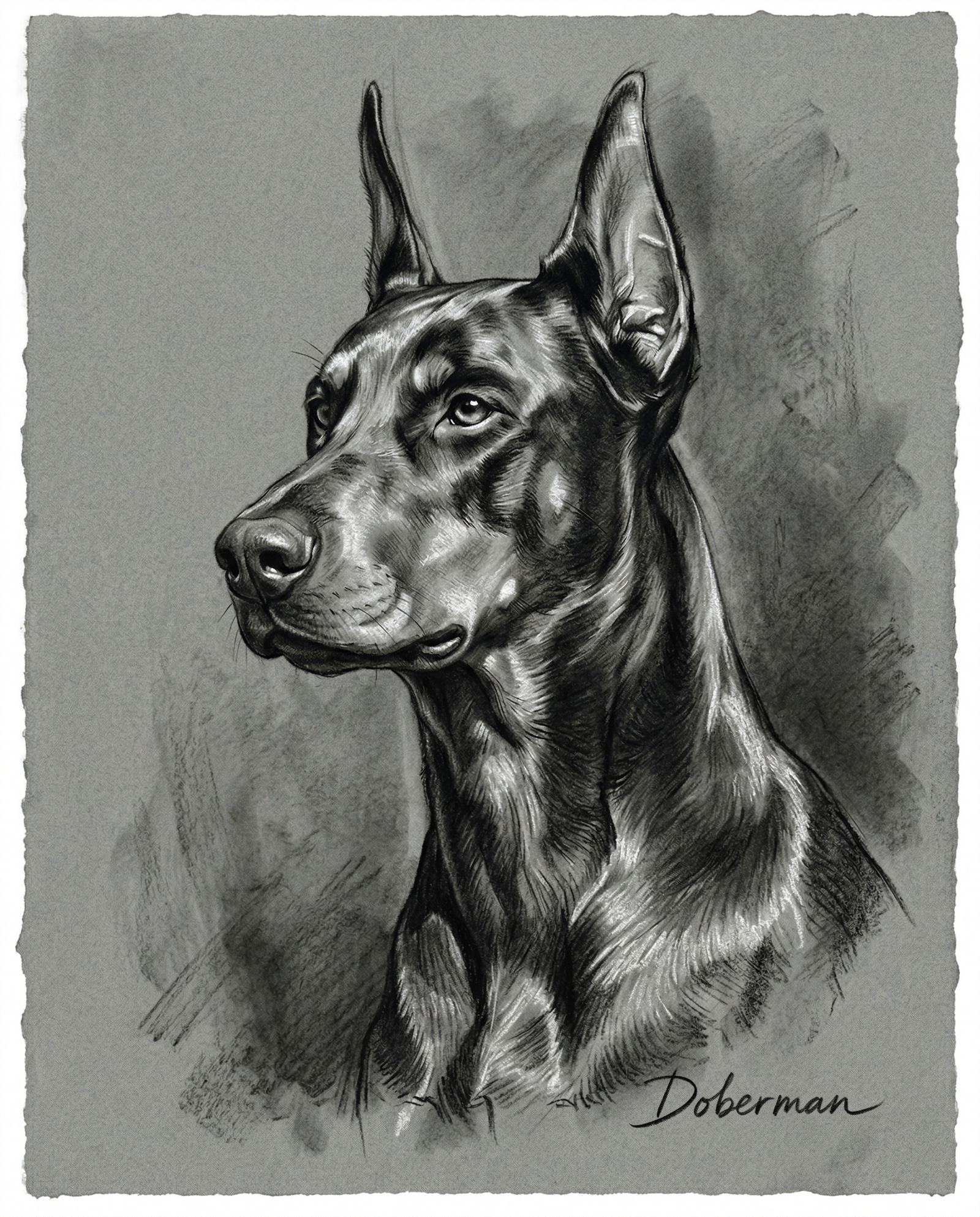 Custom Anatomical Charcoal Noir Dog Portrait | Digital Pet Artwork