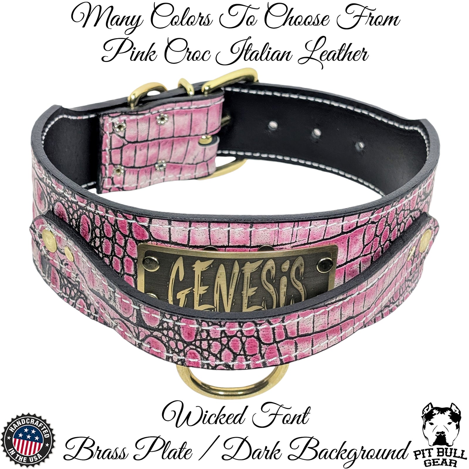 W26 - 2.5" Wide Personalized Agitation Leather Collar