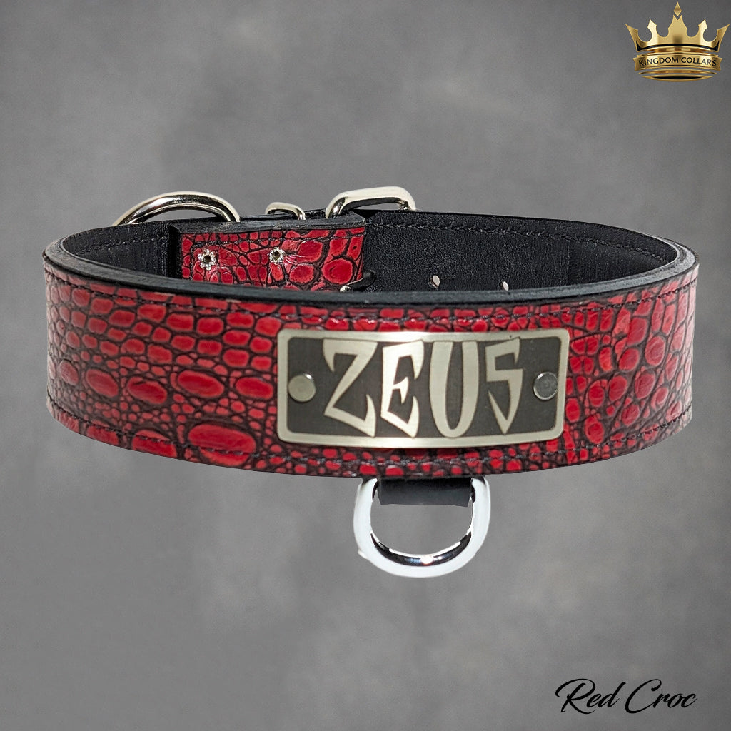 N15 - 2" Wide Personalized Leather Dog Collar