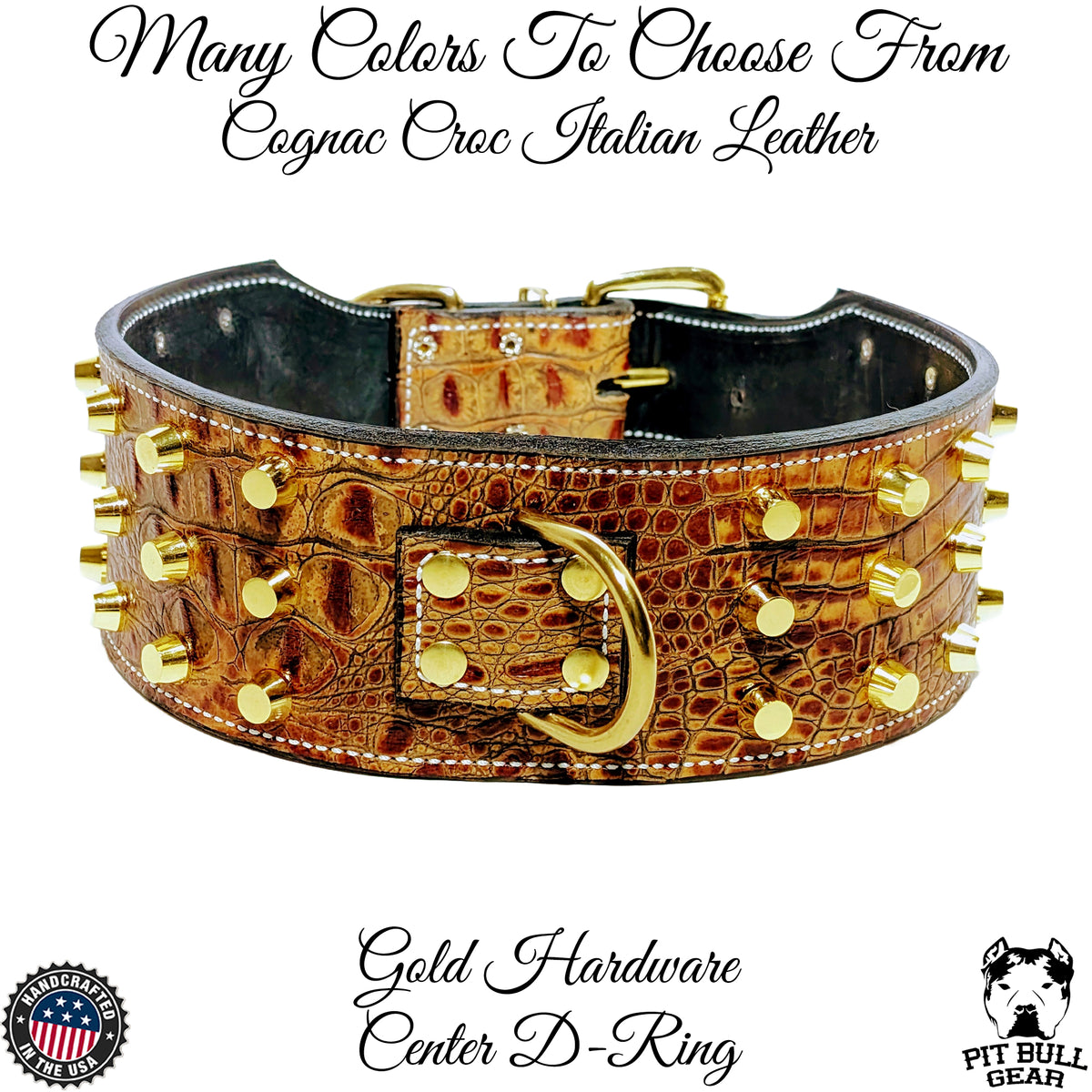 Collar de cuero tachonado para perros, collar de cuero para razas grandes de 3" de ancho - X9