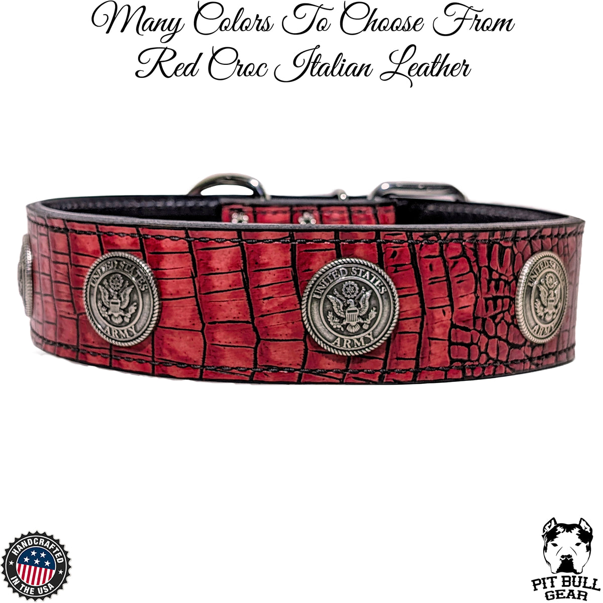 W32 - 2" Wide "Army" Leather Dog Collar