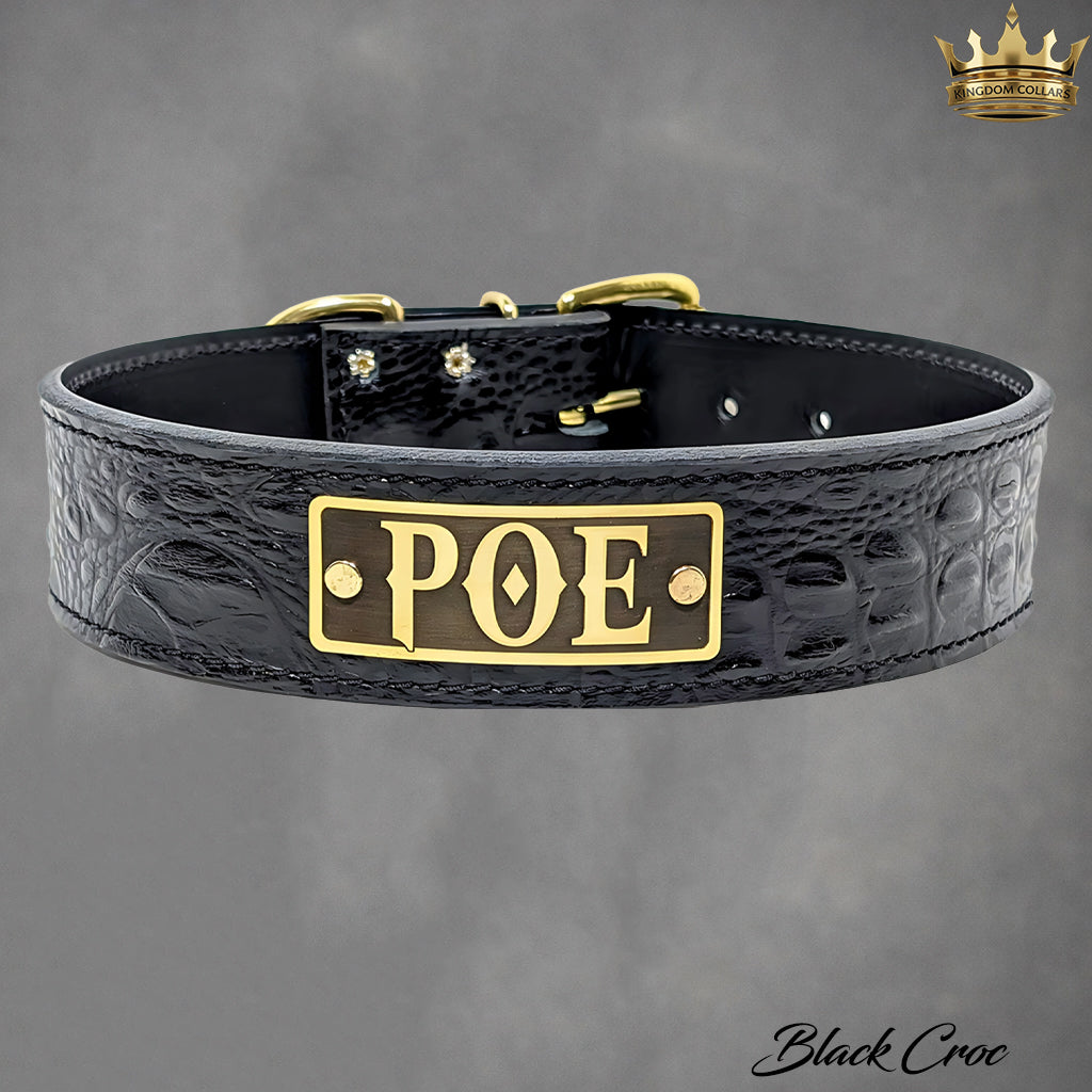 N15 - 2" Wide Personalized Leather Dog Collar