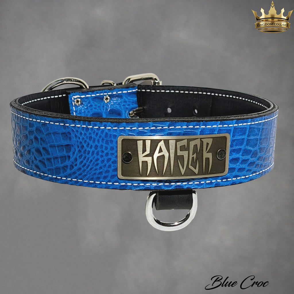 N15 - 2" Wide Personalized Leather Dog Collar
