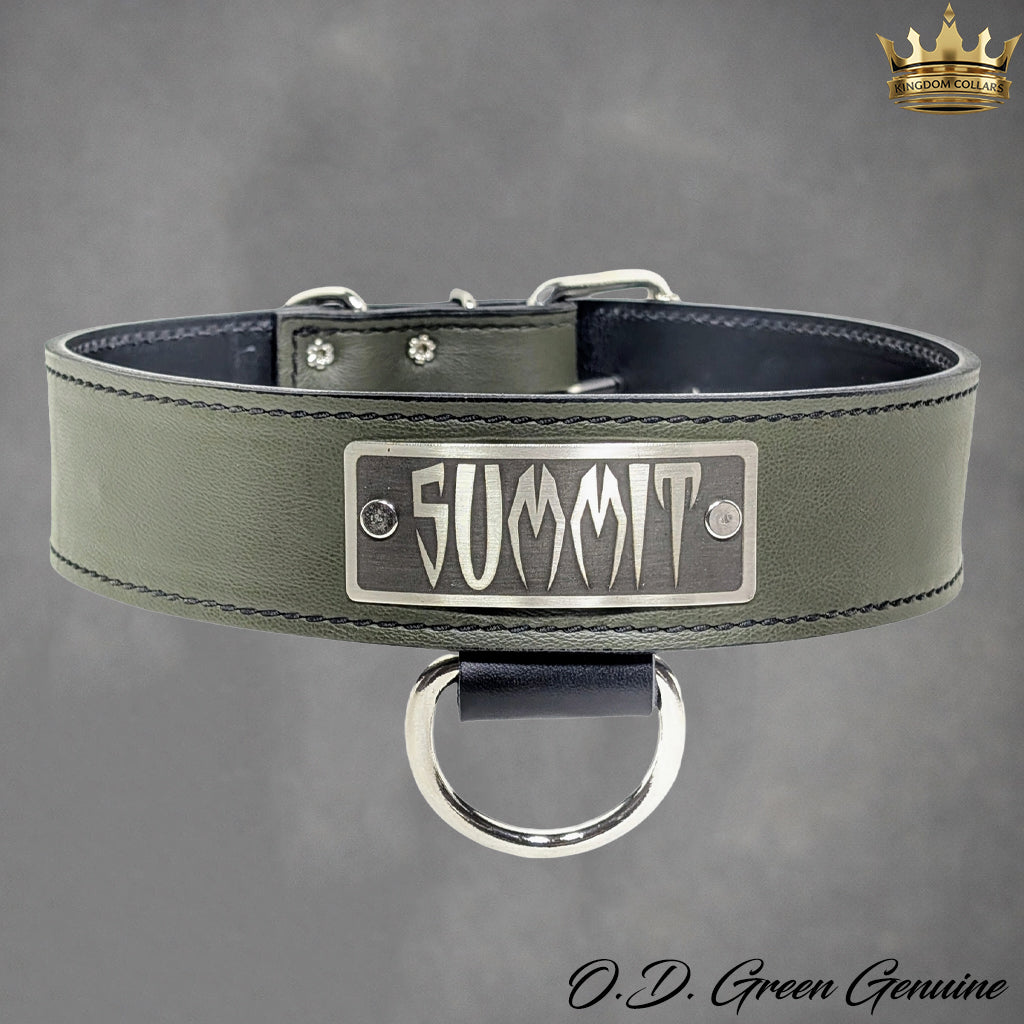 N15 - 2" Wide Personalized Leather Dog Collar
