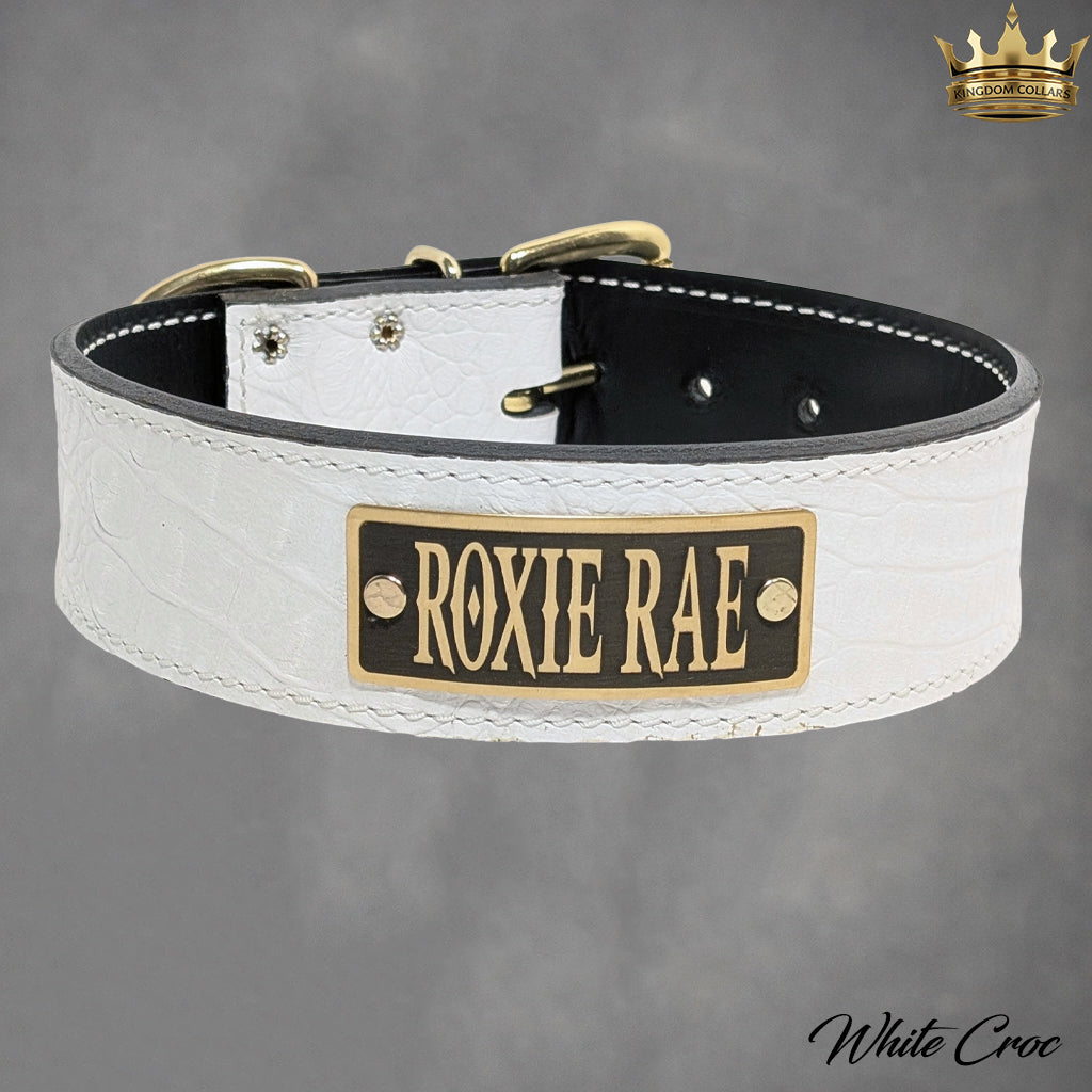 N15 - 2" Wide Personalized Leather Dog Collar