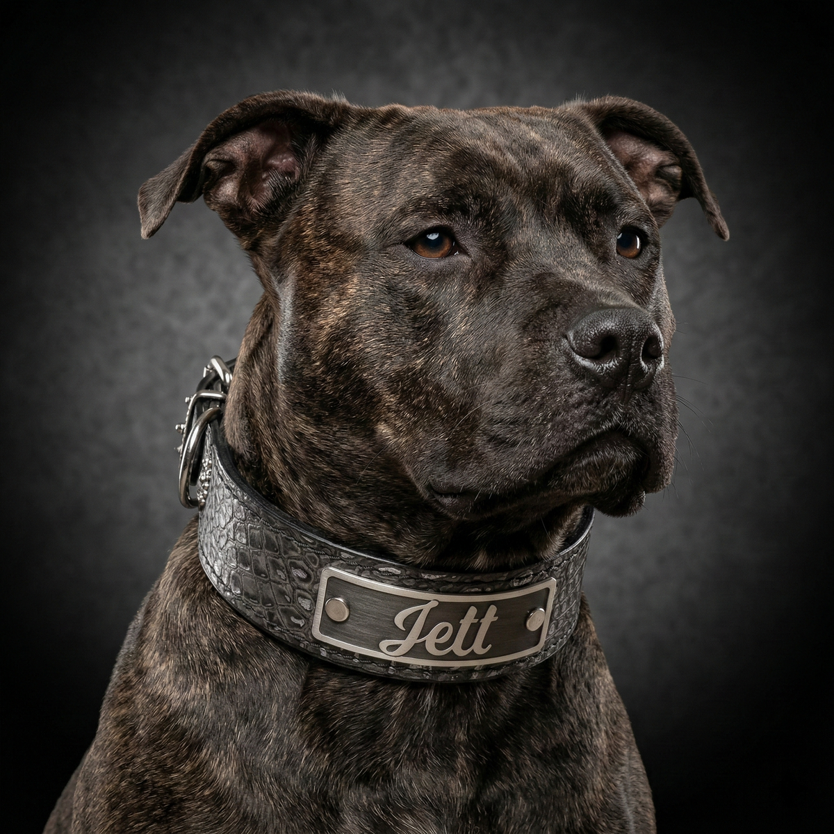 TN7 - 1.5" Wide Personalized Tapered Leather Dog Collar